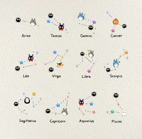 Coy Tattoo, Cute Tats, Flash Design, Constellation Tattoos, The Zodiac Signs, Cute Gel Nails, Family Tattoos, Anime Tattoos, Cute Little Drawings