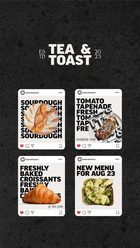 Coffee shop graphic design social media Toast Graphic Design, Coffee Shop Social Media Design, Coffee Ideas Design, Coffee To Go Design, Coffee Shop Branding Design, Coffee Shop Instagram Feed, Coffee Shop Graphic Design, Coffee Social Media Design, Tea Branding Design