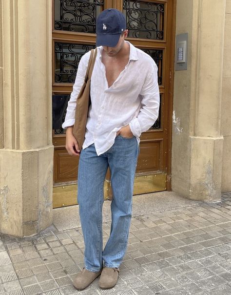 Men Linen Outfit Summer, Classy Outfits Men, Mens Summer Outfits, Mens Casual Outfits Summer, Mens Trendy Outfits, Mens Casual Dress Outfits, 2024 Style, Guys Clothing Styles, Mens Outfit Inspiration