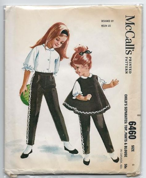 McCalls 6460 vintage 1962 casual Play clothes by Helen Lee Helen Lee, Vintage Childrens Clothing, Mccalls Sewing Patterns, Tent Dress, Mccalls Patterns, Couture Vintage, Vestidos Vintage, Sewing Pattern Design, Tapered Pants