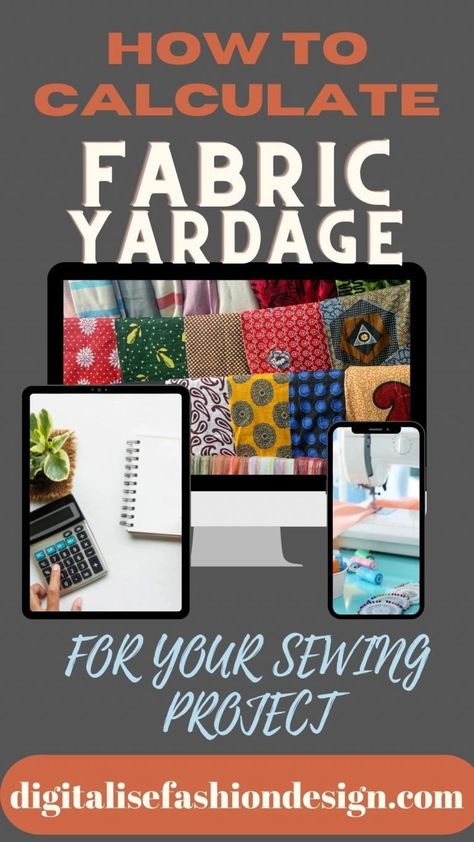 HOW TO CALCULATE FABRIC YARDAGE FOR SEWING.(FREE FABRIC CALCULATOR) | SEWING PATTERNS Lutterloh Patterns, Sewing Projects Free, How To Make Skirt, Small Sewing Projects, Box Cushion, Fashion To Figure, Sewing Rooms, Pattern Drafting, Fabric Yardage