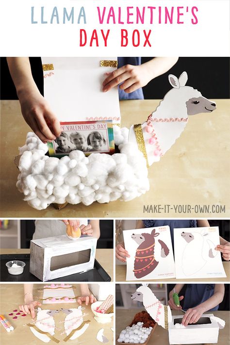 » Valentine Box Ideas for Kids Llama Valentines Boxes, Llama Valentines, Valentine's Boxes, Girls Valentines Boxes, Diy Valentines Box, Valentine Boxes For School, Kids Valentine Boxes, Valentine Card Box, Valentine Boxes