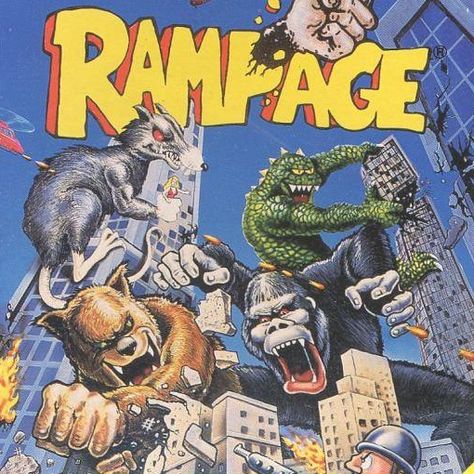 Rampage Game, Video Game Drawings, Game Posters, Zx Spectrum, Commodore 64, Retro Gaming Art, Video Game Posters, Computer Game, Classic Video Games