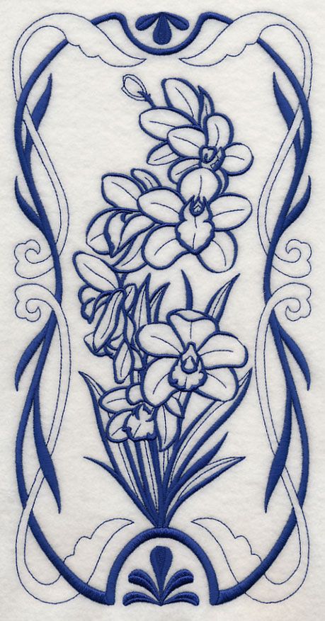 Bluework Embroidery, Fleurs Art Nouveau, Art Nouveau Tattoo, Motifs Art Nouveau, Nouveau Tattoo, Art Nouveau Illustration, Art Nouveau Flowers, Art Nouveau Pattern, Flower Stencil