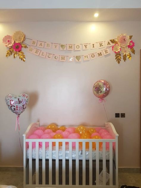 Welcome Home Baby Girl Theme New Born Baby Girl Welcome Home Ideas, Baby Coming Home Decorations, Welcome Home Baby Girl Decorations Decor, Baby Homecoming Decorations, Cradle Decoration Ideas At Home, Baby Girl Welcome Decoration Ideas Home, Welcome Home Baby From Hospital, Newborn Welcome Home Decoration, Welcome Baby Decoration Ideas At Home