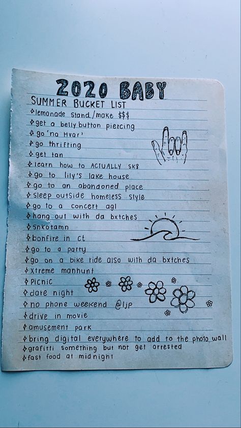 summer 2020 buckets list adventure teenage high school crazy things to do before high school ends😋 Bucket List High School, Middle School Bucket List, Things To Do On A Summer Day, Buket List 2023, Things To Do Before High School, Highschool Bucket List Things To Do, What To Do Over The Summer, Things To Do Before 2023 Ends, Cute Summer Bucket List