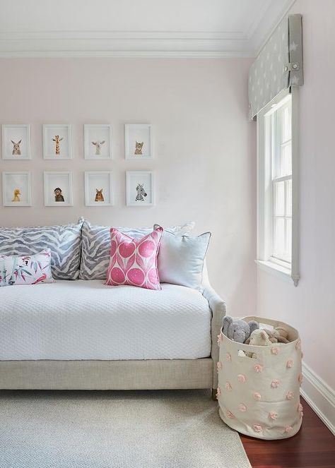 Transitional Nursery, Tufted Daybed, Elegant Bedroom Design, Zebra Pillows, Girl Room Inspiration, Daybed Design, Teen Bedroom Designs, Daybed Covers, Guest Room Office