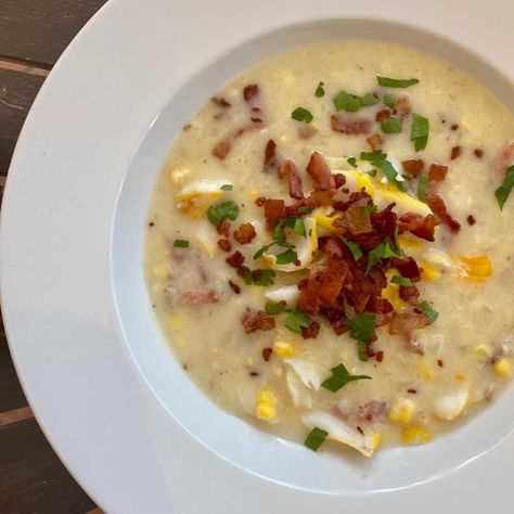 Smoked Haddock And Sweet Corn Soup Haddock Chowder Recipe Maine, Smoked Haddock Chowder, Smoked Trout Chowder, Smoked Haddock Recipes Healthy, Haddock Chowder Recipe, Seattle Smoked Salmon Chowder, Smoked Haddock Recipes, Cosy Food, Sweetcorn Chowder