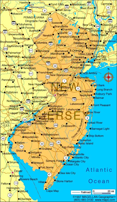 New Jersey Map | Infoplease Bus Trip, Wildwood Nj, Flower Purple, Garden State, Princeton University, South Jersey, Jersey Girl, U.s. States, Cape May