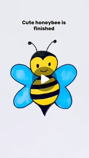 Creative Drawing for kids on Instagram: "How to Draw Bee 🐝 #reels #draw #drawing #art" Drawing A Bumble Bee, Easy Kids Drawings, Bee Drawing Simple, How To Draw Turtle, Draw Bee, Things To Draw For Kids, Bees For Kids, Super Easy Drawings, Bee Drawing