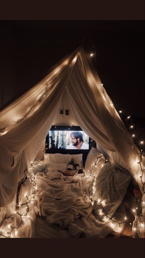 Fairy Lights, Bed, Wall, White