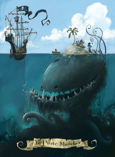 Under Da Sea - Sea Monsters Dump - Album on Imgur Arte Doodle, Art Et Illustration, Sea Monsters, Arte Fantasy, 판타지 아트, In The Ocean, Illustration Artwork, Art Plastique, 그림 그리기