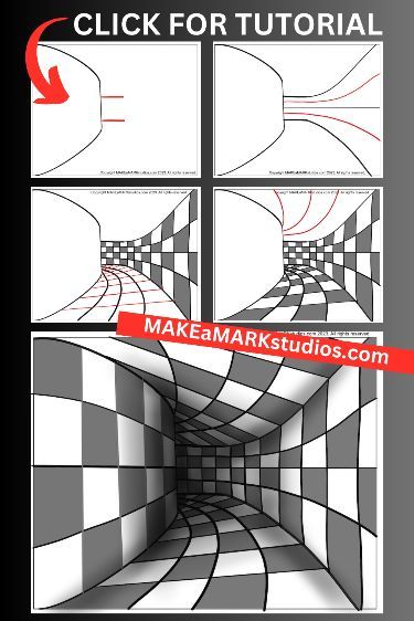 Optical Illusions Drawings, Op Art Lessons, Illusion Kunst, Optical Illusion Drawing, High School Art Lessons, Illusion Drawings, Middle School Art Projects, Illusions Art, Art Optical