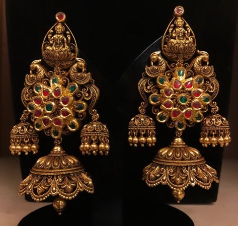 3 Jhumka Earrings Gold, Buttalu Earrings Gold Bridal Latest, 2 Gm Gold Earrings, Buttalu Earrings Gold Bridal, Buttalu Earrings Gold, Buttalu Earrings, Kaasu Mala, Jhumka Earrings Gold, Temple Jewellery Jhumkas