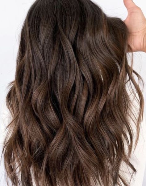 Medium Hair With Lowlights, Soft Brown Hair With Lowlights, Beach Curls Brown Hair, Brown Lowlights In Light Brown Hair, Low Light Brown Hair, Chestnut Brown Hair With Lowlights, Chocolate Glazed Hair, Dark Chocolate Brown Hair With Lowlights Caramel Subtle Highlights, Mid Length Curls