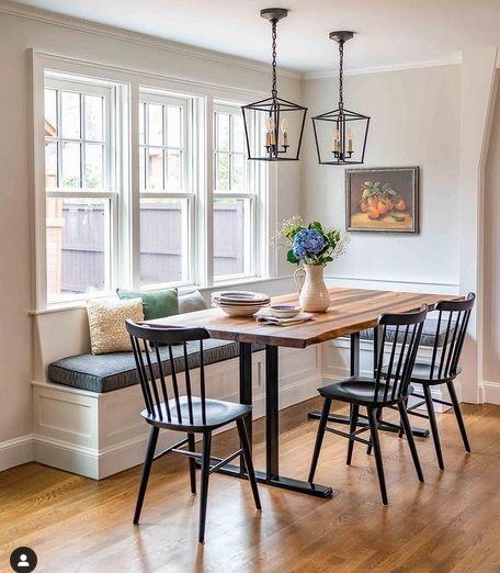 breakfast nook, nook, breakfast, custom made, custom furniture, boston Banquette Seating In Kitchen, Dining Room Bench Seating, Kitchen Banquette, Black Dining Chairs, Banquette Seating, Kitchen Benches, Kitchen Nook, Dining Nook, Dining Room Bench