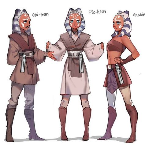 Fullofshiitno™ on Instagram: “Gosh this just wouldn't get out of my head QWQ. I did some ahsoka padawan robes '' what ifs'' for a plo koon and a obi wan design. I had…” Plo Koon, Get Out Of My Head, Clone Wars Art, Ashoka Tano, Star Wars Ahsoka, Star Wars Facts, Star Wars Jokes, Star Wars Drawings, Star Wars 2