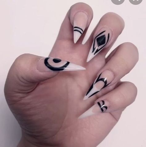 Minimal Stilleto Nails, Sukuna Nails, Vampire Nails, Witchy Nails, Art Deco Nails, Sky Nails, Hello Nails, Punk Nails, Anime Nails