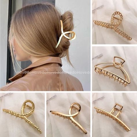 Fashion Gold Silver Hollow Geometric Hair Clips Metal Hair Claw Cross Hairclip Headband Hairpin Hair Crab Women Hair Accessories _ - AliExpress Mobile Claw Clip Hair, Geometric Hair, Geometric Hair Clip, Women Hair Accessories, Back To School Fashion, Metal Hair Clips, Metal Hair, Classic Metal, Clip Hair