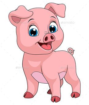 Cerdito Vector Coloring Pages, Illustration Funny, Pig Drawing, Baby Animal Drawings, Pig Illustration, Funny Pigs, Pig Art, Pig Cartoon, Baby Pigs