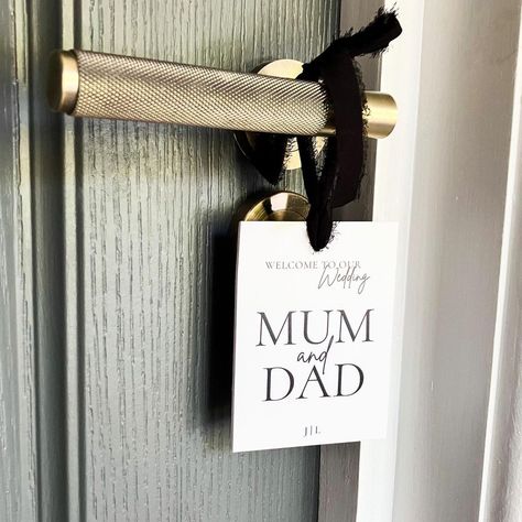 MUM & DAD // A warm welcome for J&L’s VIP guests with these personalised door hangers we made for this weekends wedding at… | Instagram Wedding Door Hangers, Wedding Doors, Welcome To Our Wedding, Tie The Knots, Door Hanger, Door Hangers, Wedding Inspo, Hangers, Wedding Guest