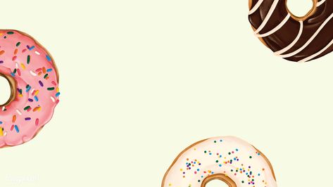 Doughnuts patterned on beige background vector | free image by rawpixel.com / Noon Green Tea Donut, Donut Wallpaper, Sprinkles Design, Pink Doughnuts, Donut Flavors, Cake Icon, Christmas Themed Cake, Donut Vector, Homemade Doughnuts