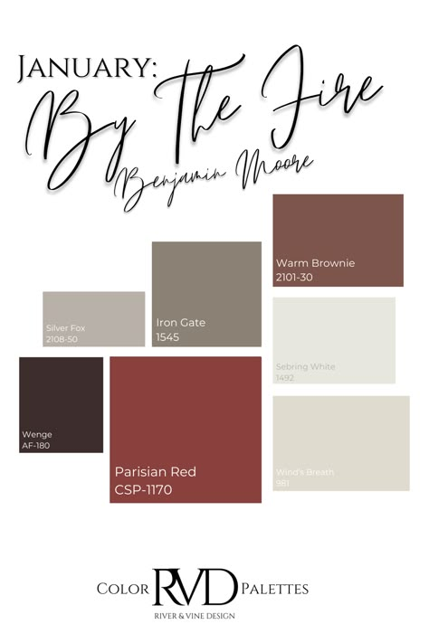 Red Color Palette Living Room, Red And Brown Room, Grey And Maroon Color Palette, Neutral Bedroom With Red Accents, Red Brown Interior, Red And Taupe Color Palette, Brown And Red Palette, Muted Red, Neutral Red Color Palette