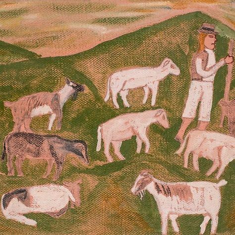 Eastern European Folk Art Naive Painting Painting Of Village, European Folk Art, Flock Of Sheep, Cracked Paint, Naive Painting, Henri Rousseau, Website Backgrounds, Free Photography, Village Life