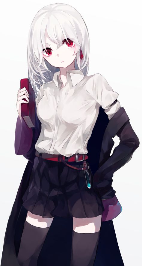 White Hair [Original] White Hair Anime, Fan Art Anime, Anime People, Anime Angel, Red Eyes, Art Anime, Anime Boys, Dark Anime, Kawaii Girl