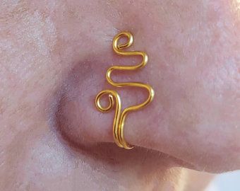 Nose Cuff Tutorial, Nose Cuff Ideas, Diy Nose Cuff, Wire Nose Ring, Diy Nose Rings, Nose Cuffs, Fake Nose Ring, Nose Ring Jewelry, Nose Cuff