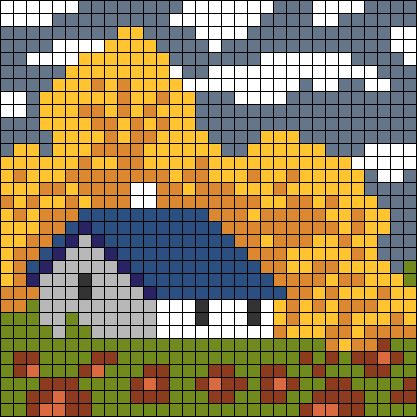 Alpha pattern #168142 variation #343057 | BraceletBook Landscape Alpha Pattern, Cross Stitch Nature, Nature Pixel Art, Tapestry Pattern, Camping Cross Stitch Patterns, Unique Cross Stitch, Cross Stitch Tutorial, Cross Stitch Quotes, Graph Crochet