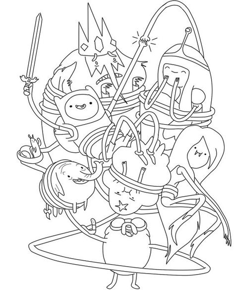 Adventure Time Coloring Pages - Best Coloring Pages For Kids Indie Coloring Pages, Adventure Time Coloring Pages, Marceline Adventure Time, Adventure Time Tattoo, Adventure Time Characters, Adventure Time Cartoon, Adventure Time Marceline, Cartoon Coloring, Detailed Coloring Pages