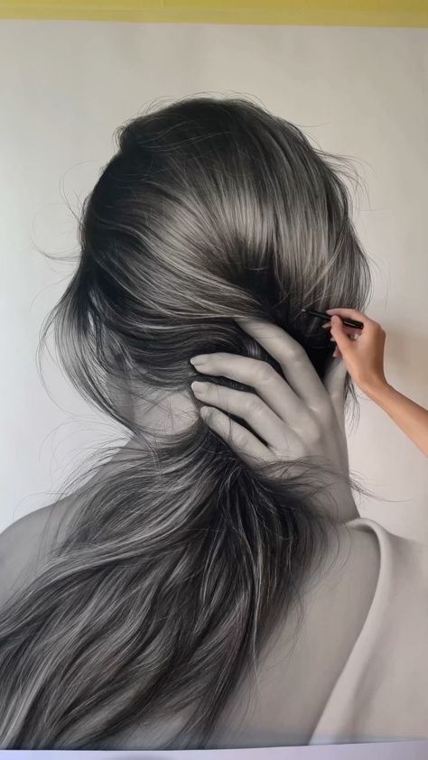 silviemahdal_art on Instagram: Prints of my drawings available on my website - link in bio & more info in the ‘prints’ highlight⬆️ Thank you for your support! . This was… Creative Art Painting, Things To Draw For Beginners, Realistic Hair Drawing, Hard Drawings, Easy Things To Draw, Draw Hair, Miniature Pottery, Realistic Pencil Drawings, Drawing Hair