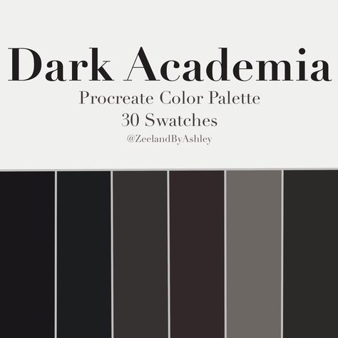 Color Pallets Dark Academia, Dark Academia Color Palette Bloxburg, Black And Gray Palette, Dark Paint Palette, Dark Home Color Palette, Dark Modern Color Palette, Aesthetic Color Palettes Dark, Goth Color Combos, Bloxburg Dark Color Schemes