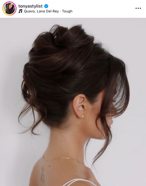 High Bun Wedding Hairstyles, High Bun Wedding, Stylish Bun, Wedding Hair Brunette, High Updo, High Bun Hairstyles, Wedding Hair Up, Pulled Back Hairstyles, Bridal Hair Buns