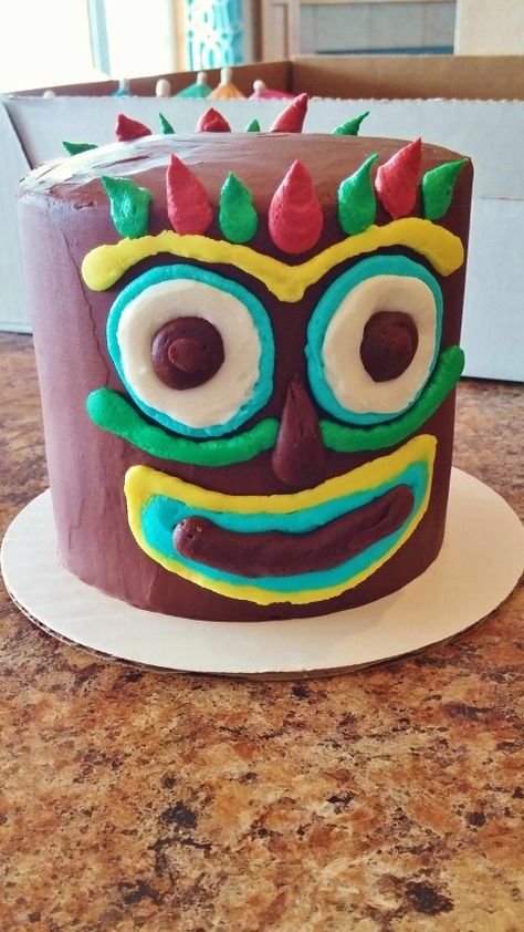 First birthday Hawaiian Luau smash cake, Tiki mask Luau Smash Cake, Hawaiian Smash Cake, First Birthday Luau, 1st Birthday Smash Cake, Surf Birthday Party, Birthday Luau, Birthday Smash Cake, Luau Birthday Party, Smash Cake Boy