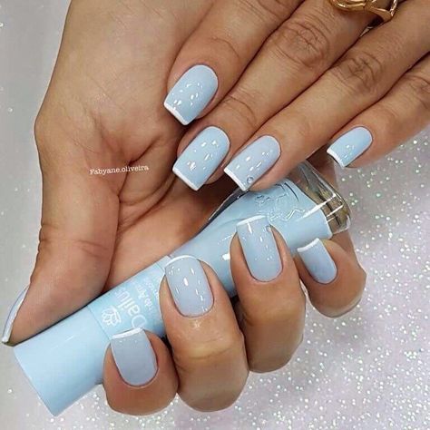 Square Acrylic Nails, Chic Nails, French Tip Nails, Short Acrylic Nails, French Manicure, Perfect Nails, Blue Nails, Nail Manicure, Trendy Nails