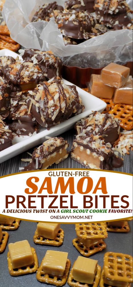 Pretzel Bites Recipe, Samoa Cookie, Nyc Mom, Pretzel Bites Recipes, Samoa Cookies, Chocolate Covered Pretzel, Gluten Free Sweet, Christmas Candy Recipes, Oreo Dessert