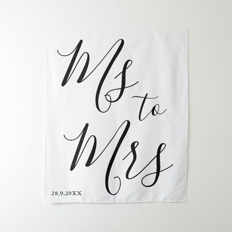 Miss To Mrs Backdrop, Banner Minimalist, Ms To Mrs, Bridal Shower Photo Prop, Bachelorette Banner, Bridal Shower Banner, Miss To Mrs, Bridal Shower Photos, Bachelorette Party Decorations