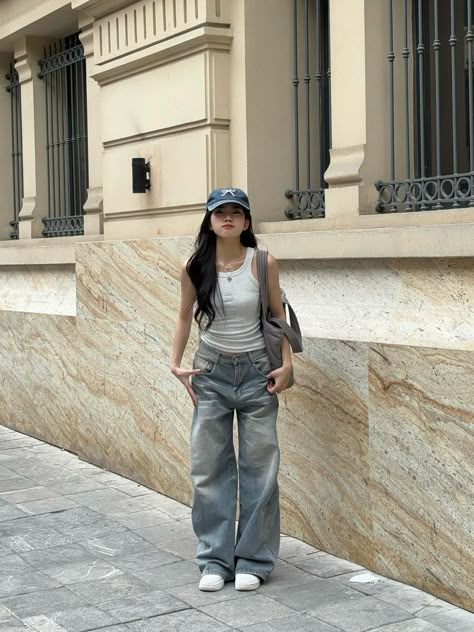 Abg Outfits, Ootd Korean Style Casual, Summer Korean Outfits, Ootd Korean Style, Outfit Korean Style, Korean Casual Outfits, Tomboy Fashion, Fits Inspo, Casual Style Outfits