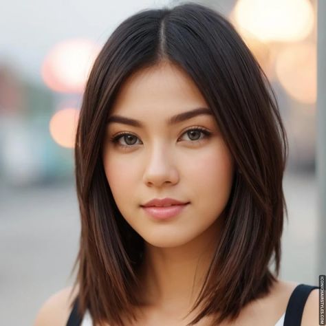 medium length layered haircuts Collar Length Haircut, Medium Length Hair Asian, Asian Medium Length Hair With Layers, Medium Length Layered Haircuts, Asian Hairstyle, Fine Hair Cuts, Brunette Hair Cuts, Hair Asian, Wedding Haircut