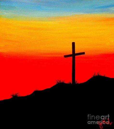 sunset cross Cross Sunset Painting, Sunset With Cross Painting, Painting Ideas On Canvas God, Cross Painting Ideas On Canvas, Painting Ideas Christian, Western Painting Canvas, Sunflower Drawing Easy, Cross Canvas Paintings, Cross Art Painting