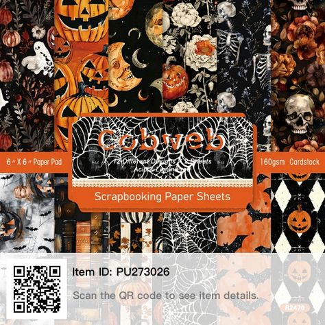 Diy Scrapbook Paper, Scrapbook Vintage, Vintage Scrapbook Paper, Halloween Scrapbook, Photo Album Diy, Album Diy, Paper Supplies, Kraf Diy, Theme Halloween