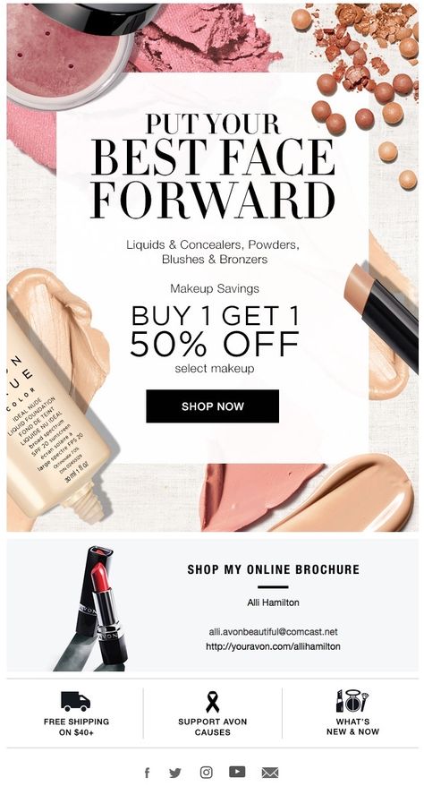 Want that TRENDY "No-Makeup Look"? Get Inspired with BOGO 50% off! 10% Off Any Size Online Order + FREE Shipping Use PROMO CODE: WELCOME10 Cosmetics Advertising, Mailer Design, Cosmetics Banner, Email Template Design, Banner Design Inspiration, Photo Logo Design, Banner Ads Design, Beauty Ad, Liquid Concealer