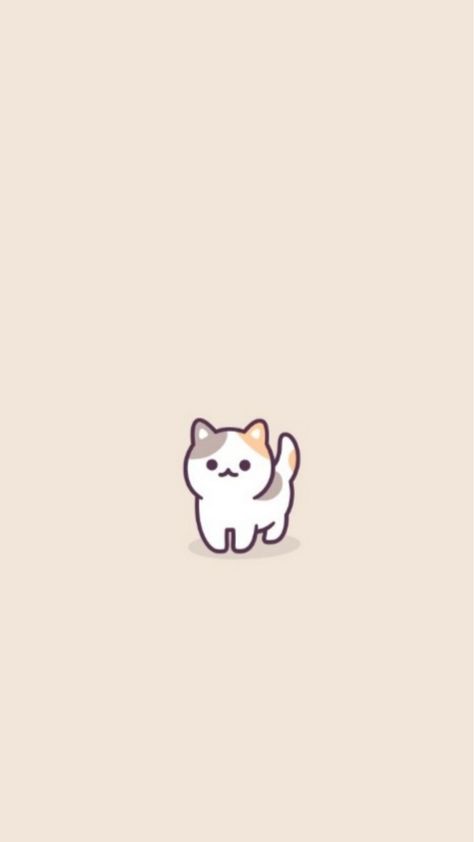 Calico Cat Aesthetic Wallpaper, Cat Beige Wallpaper, Beige Cat Wallpaper, Calico Cat Wallpaper, Calico Cat Drawing, Calico Cat Art, Cute Small Drawings, Cat Phone Wallpaper, Cat Wallpapers