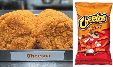 FEMAIL tests LA bakery's hybrid dessert combining cookies and CHEETOS Sugar Dough, Cheese Flavor, Pops Cereal Box, Cheddar, Cereal, Dough, Snack Recipes, Rolls, Chips