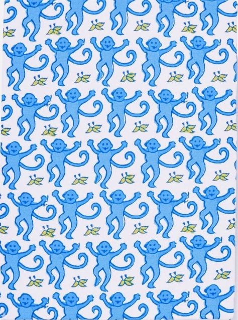 Blue Roller Rabbit Wallpaper, Preppy Monkey, Preppy Wall Collage, Preppy Aesthetic Wallpaper, Beachy Wallpaper, Preppy Prints, Iphone Wallpaper Preppy, Rabbit Wallpaper, Blue Preppy