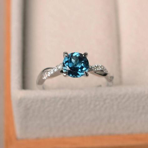 Blue Promise Ring, Blue Topaz Rings, Topaz Rings, Blue Gemstone Rings, Green Amethyst Ring, Rings Promise, Engagement Ring Ideas, Gold Diamond Wedding Band, London Blue Topaz Ring