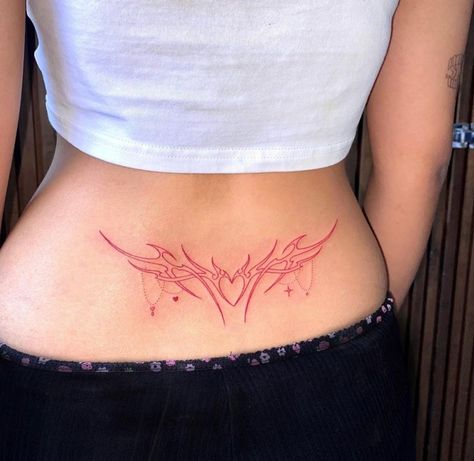 Tattoo Knee, Waist Tattoos, Spine Tattoos For Women, Red Tattoos, Classy Tattoos, Back Tattoo Women, Discreet Tattoos, Subtle Tattoos, Elegant Tattoos