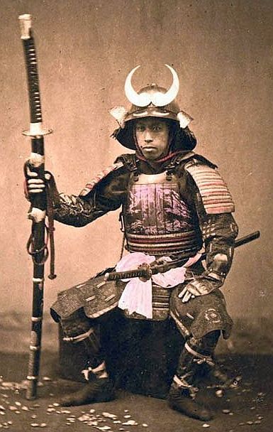 Samurai wearing armor, late 1800s. Samurai Soldier, Samurai Photo, Samurai Reference, Old Samurai, Samurai Photography, Old Samurai Character Design, Real Samurai, Historical Japan, Mitsunari Ishida Samurai Warrior